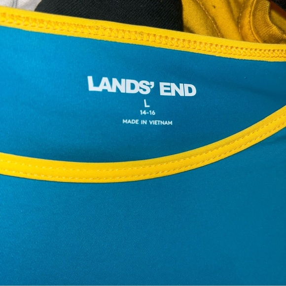 Lands' End Women's Crew Neck Long Sleeve Rash Guard UPF 50 swim top Large 14 16 - Picture 3 of 4